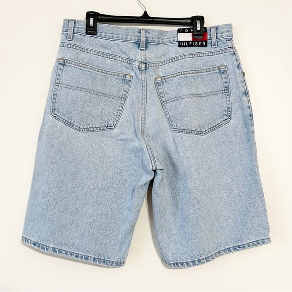 Tommy Hilfiger Vintage 80s 90s Jorts Light Blue Denim Cotton Jean Shorts - Picture 1 of 5